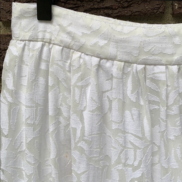 J Crew Full Knee Length Skirt White Burnout - Picture 7 of 7
